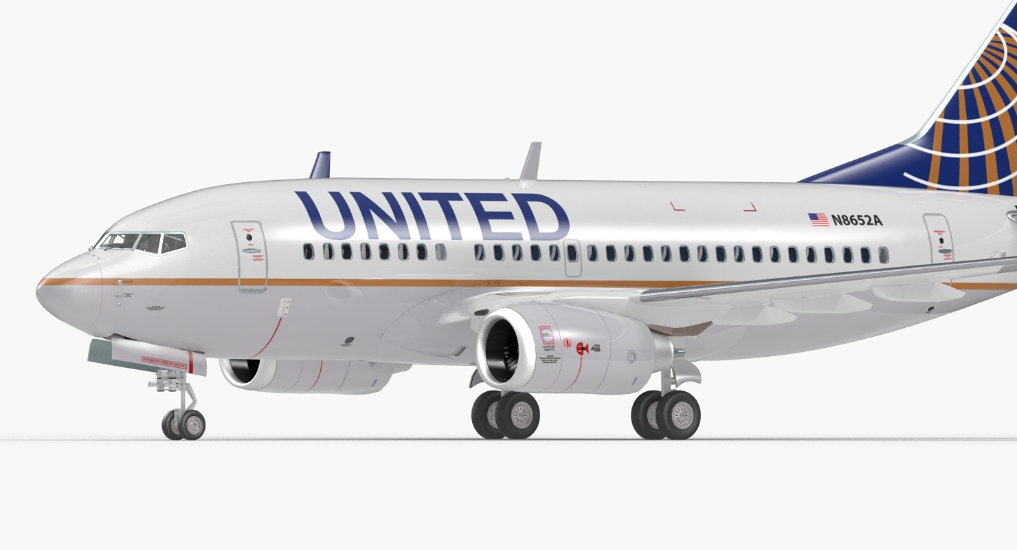 Boeing 737 600 with Interior United Airlines 3D model
