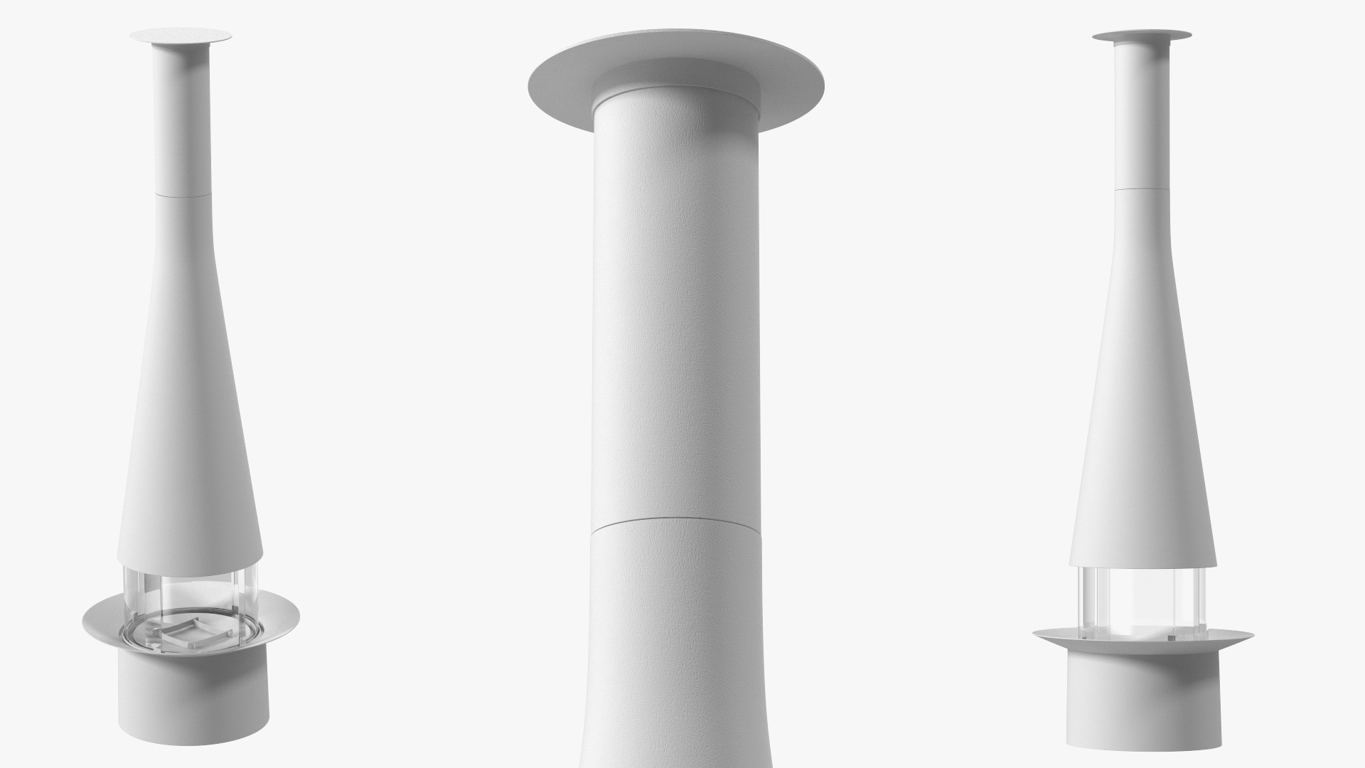 3D Fireplace Focus Creation Empty White