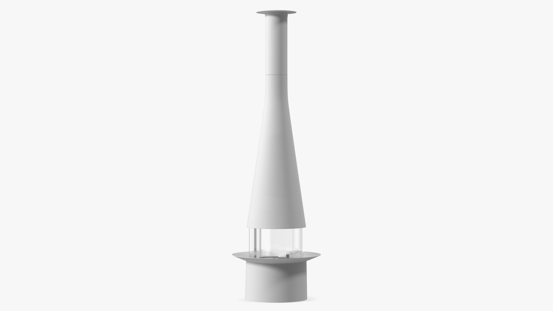 3D Fireplace Focus Creation Empty White