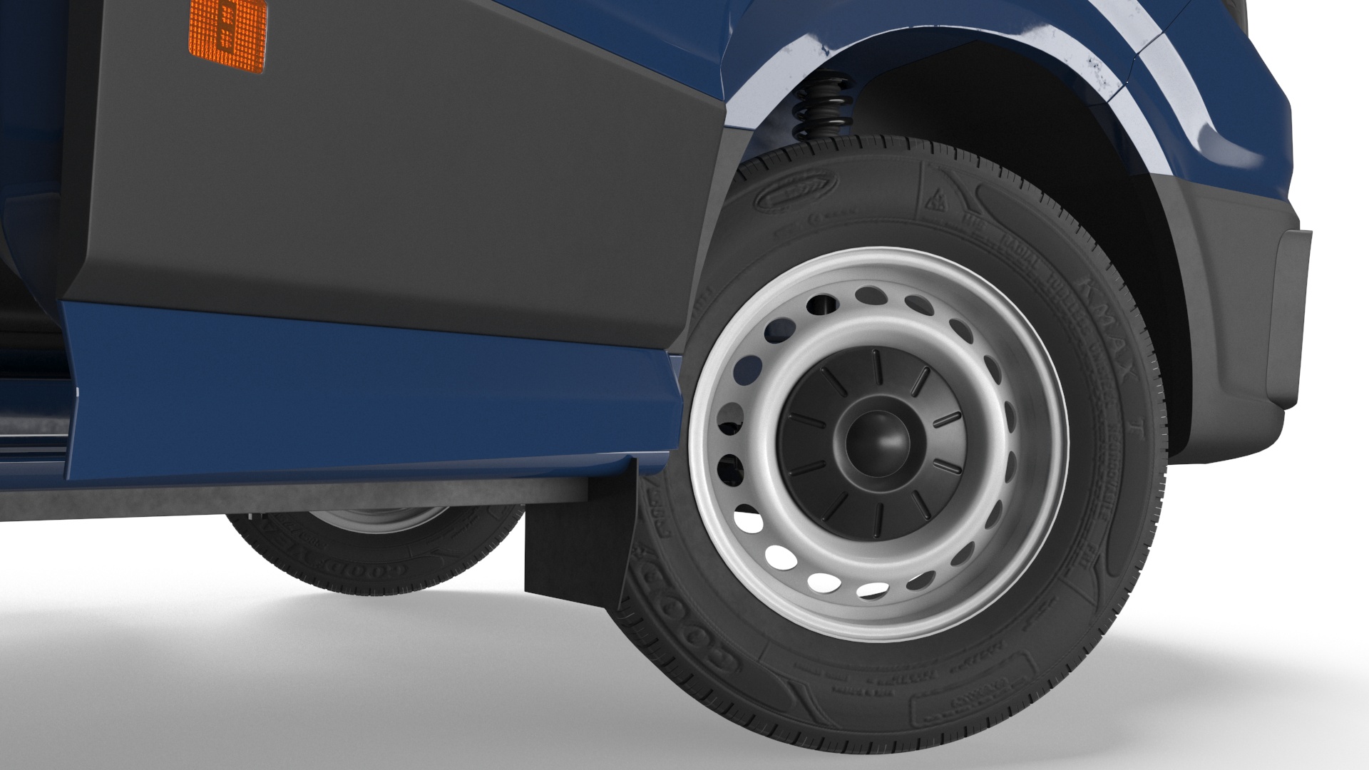 3D model Volkswagen Crafter Van 2024 Blue Color Rigged