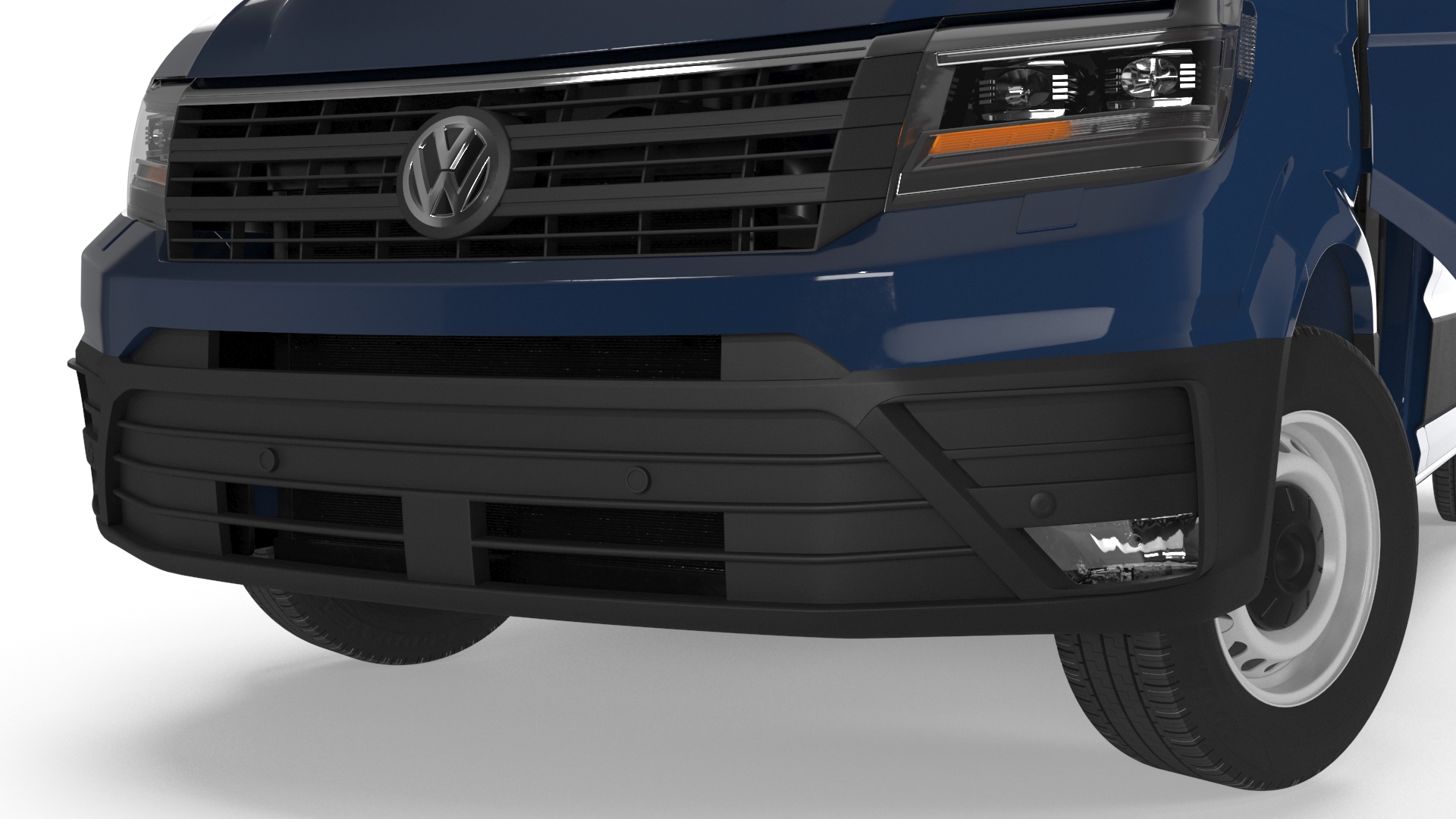 3D model Volkswagen Crafter Van 2024 Blue Color Rigged