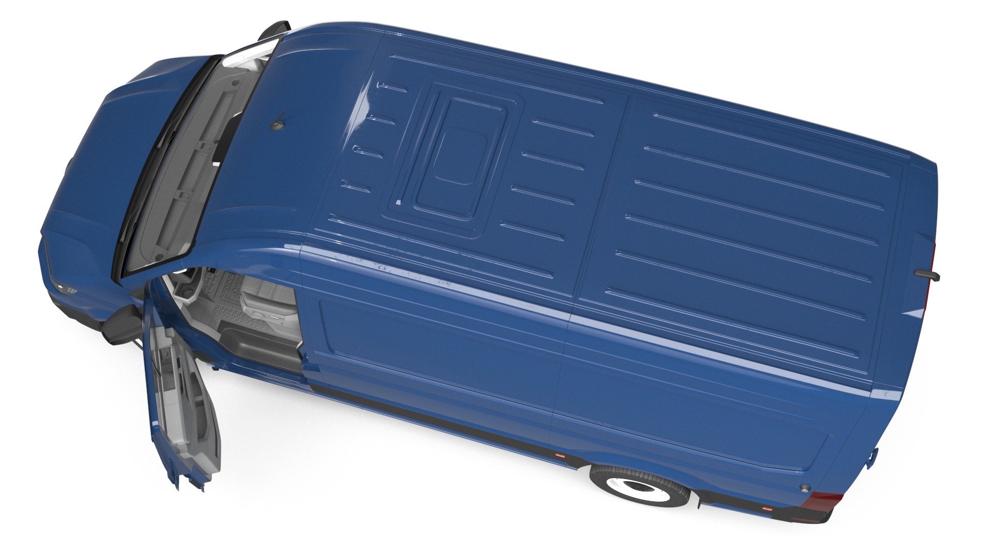 3D model Volkswagen Crafter Van 2024 Blue Color Rigged