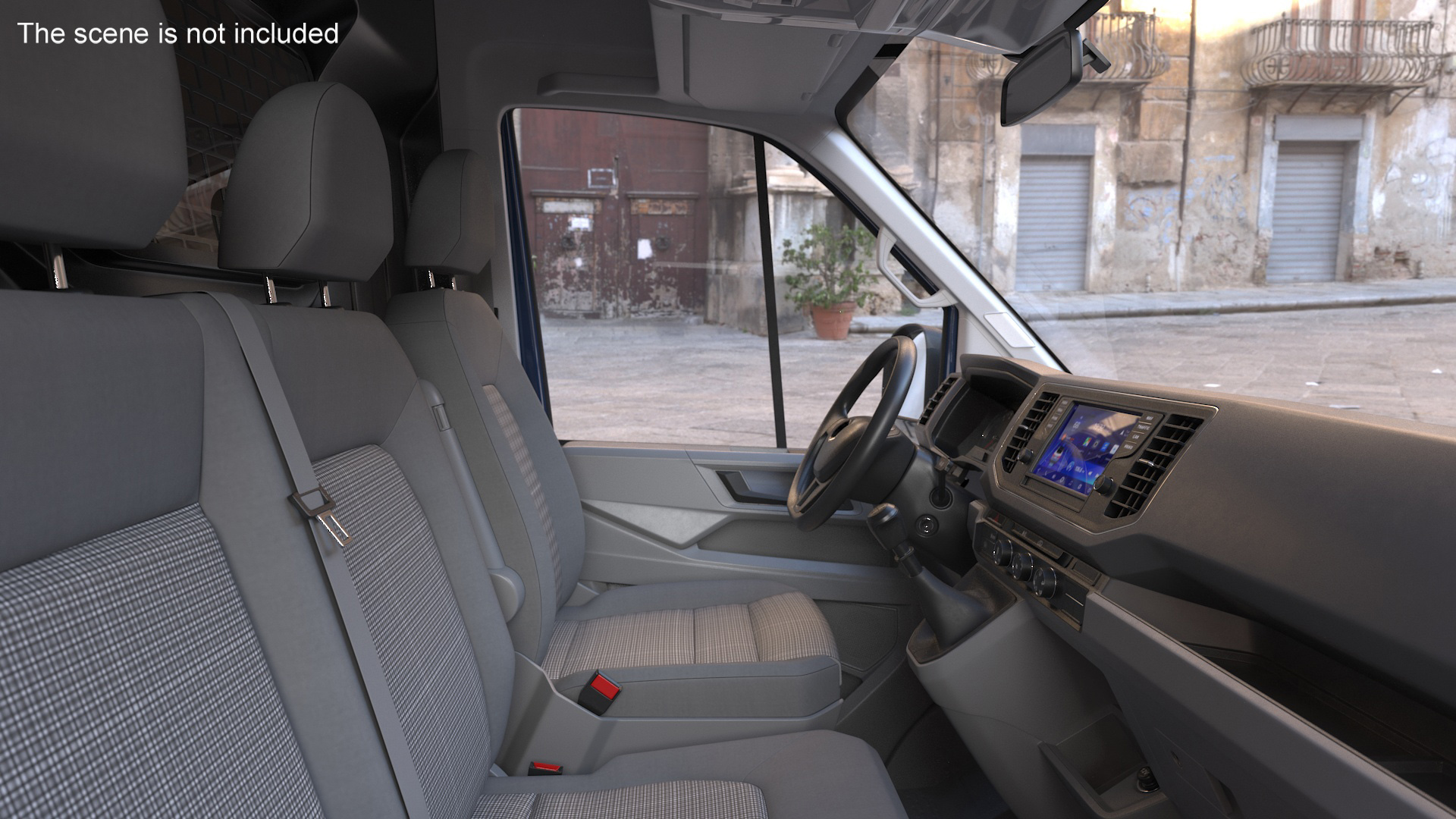 3D model Volkswagen Crafter Van 2024 Blue Color Rigged