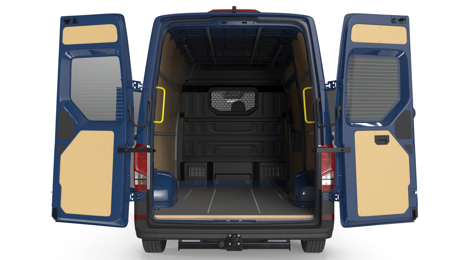 3D model Volkswagen Crafter Van 2024 Blue Color Rigged