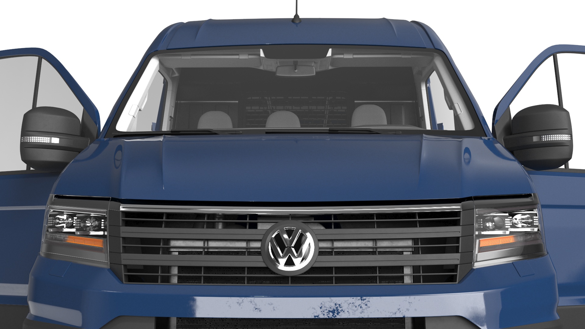 3D model Volkswagen Crafter Van 2024 Blue Color Rigged