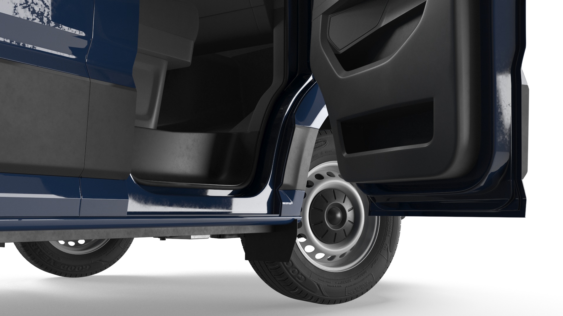 3D model Volkswagen Crafter Van 2024 Blue Color Rigged