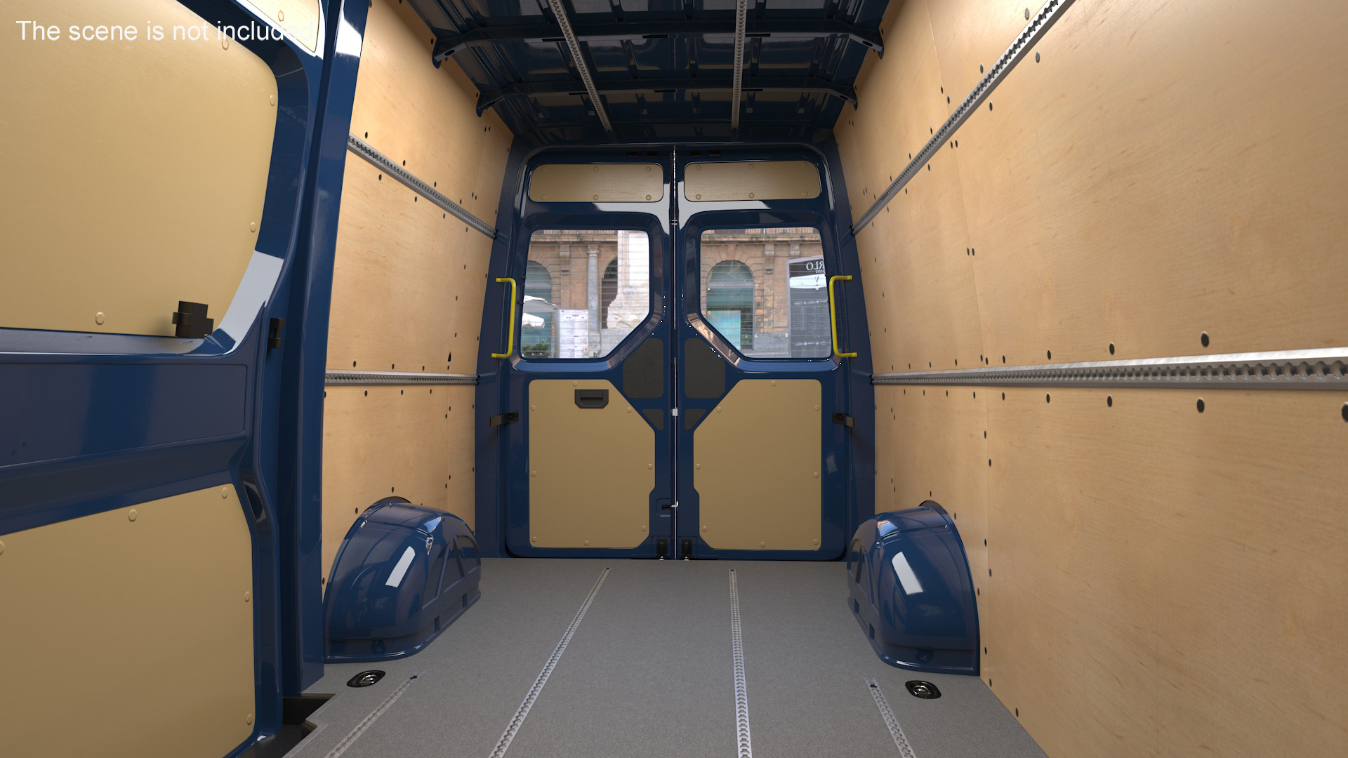 3D model Volkswagen Crafter Van 2024 Blue Color Rigged