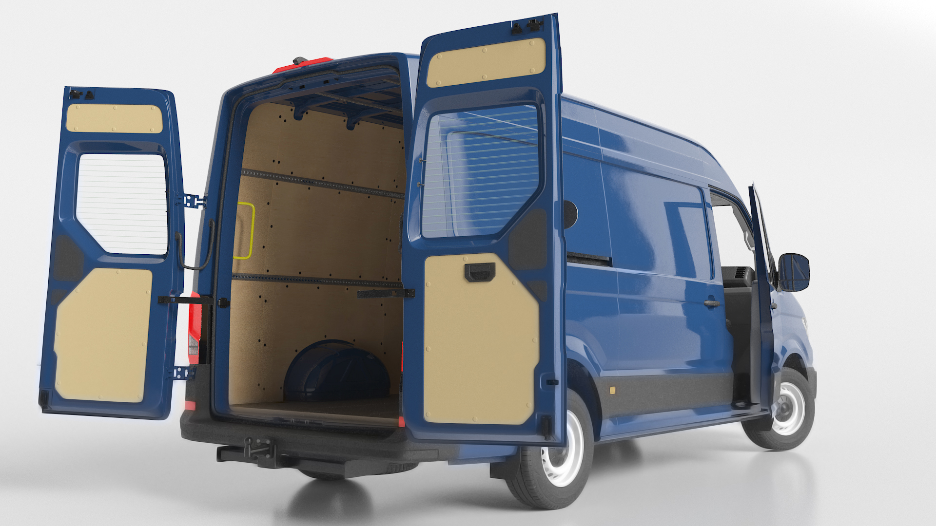 3D model Volkswagen Crafter Van 2024 Blue Color Rigged