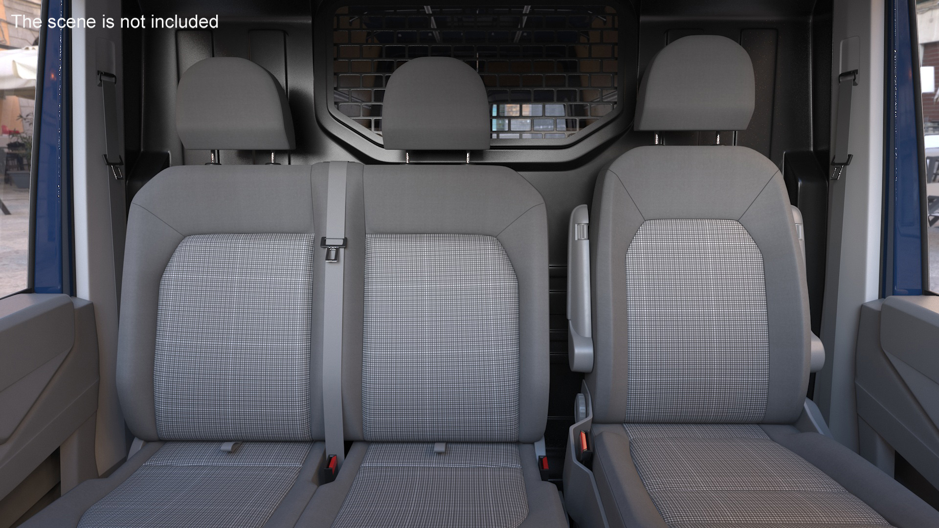 3D model Volkswagen Crafter Van 2024 Blue Color Rigged
