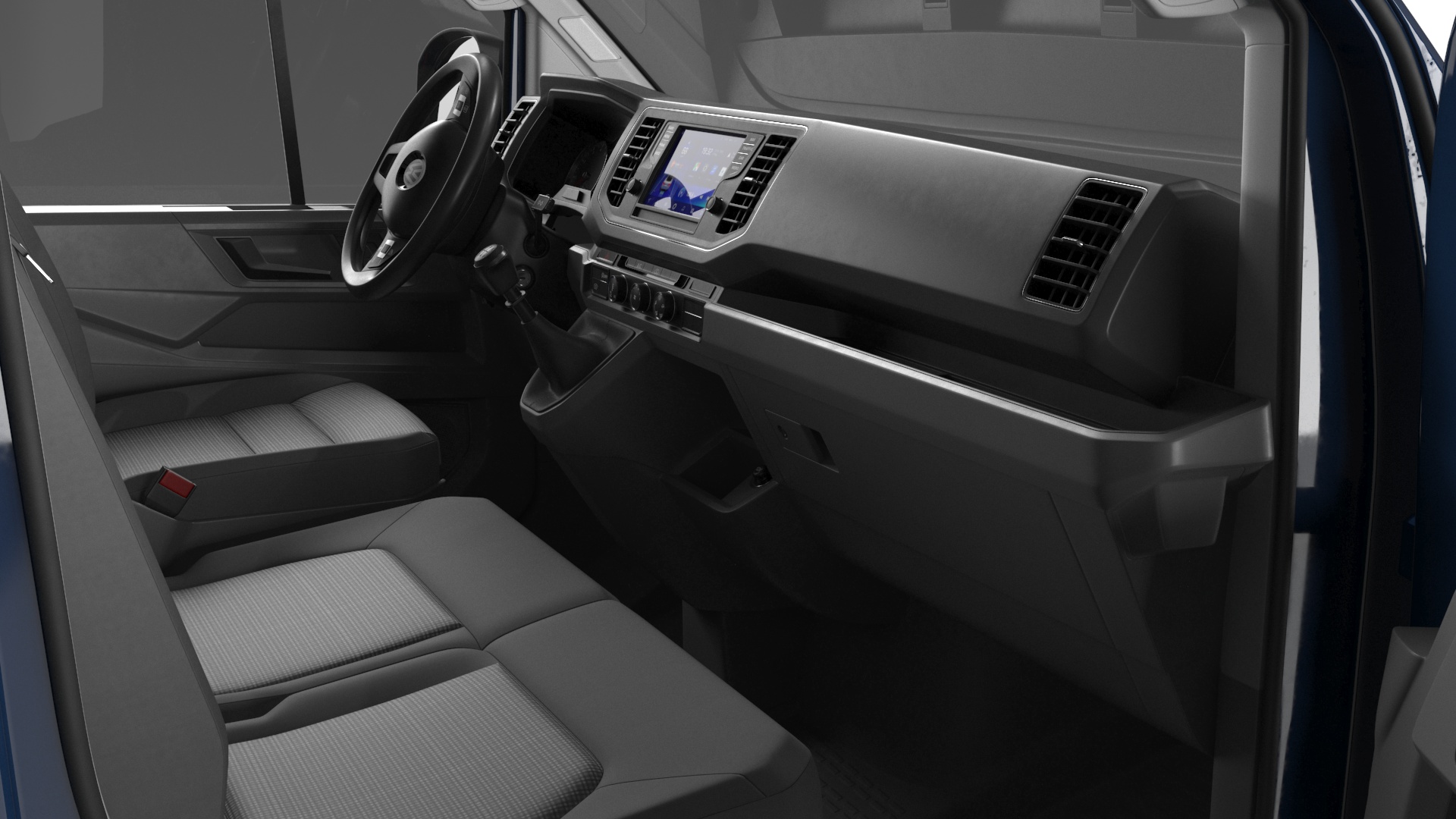 3D model Volkswagen Crafter Van 2024 Blue Color Rigged