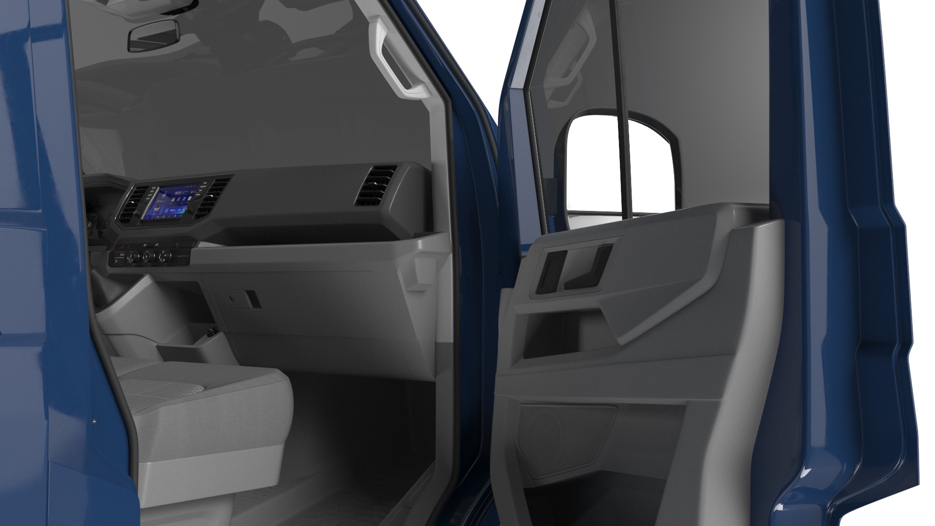 3D model Volkswagen Crafter Van 2024 Blue Color Rigged