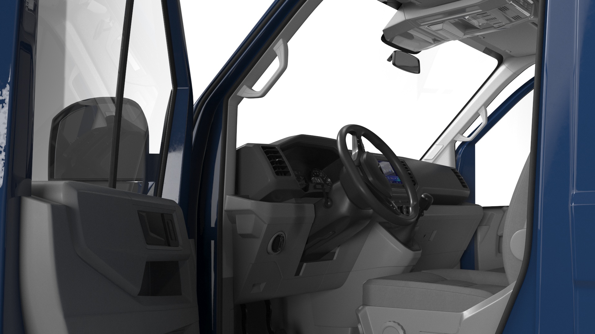 3D model Volkswagen Crafter Van 2024 Blue Color Rigged