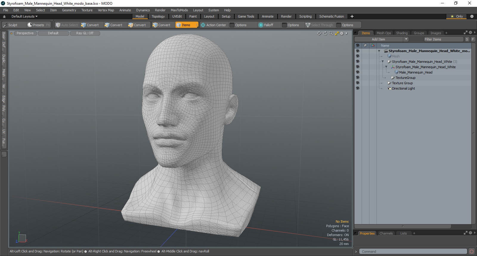 3D model Styrofoam Male Mannequin Head White