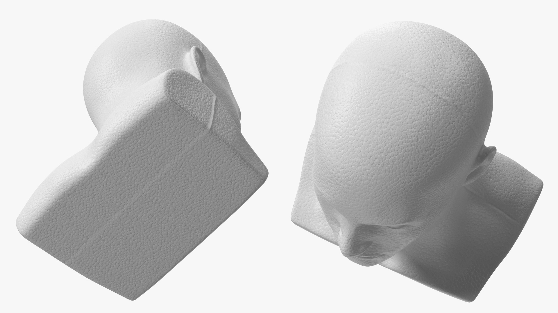 3D model Styrofoam Male Mannequin Head White