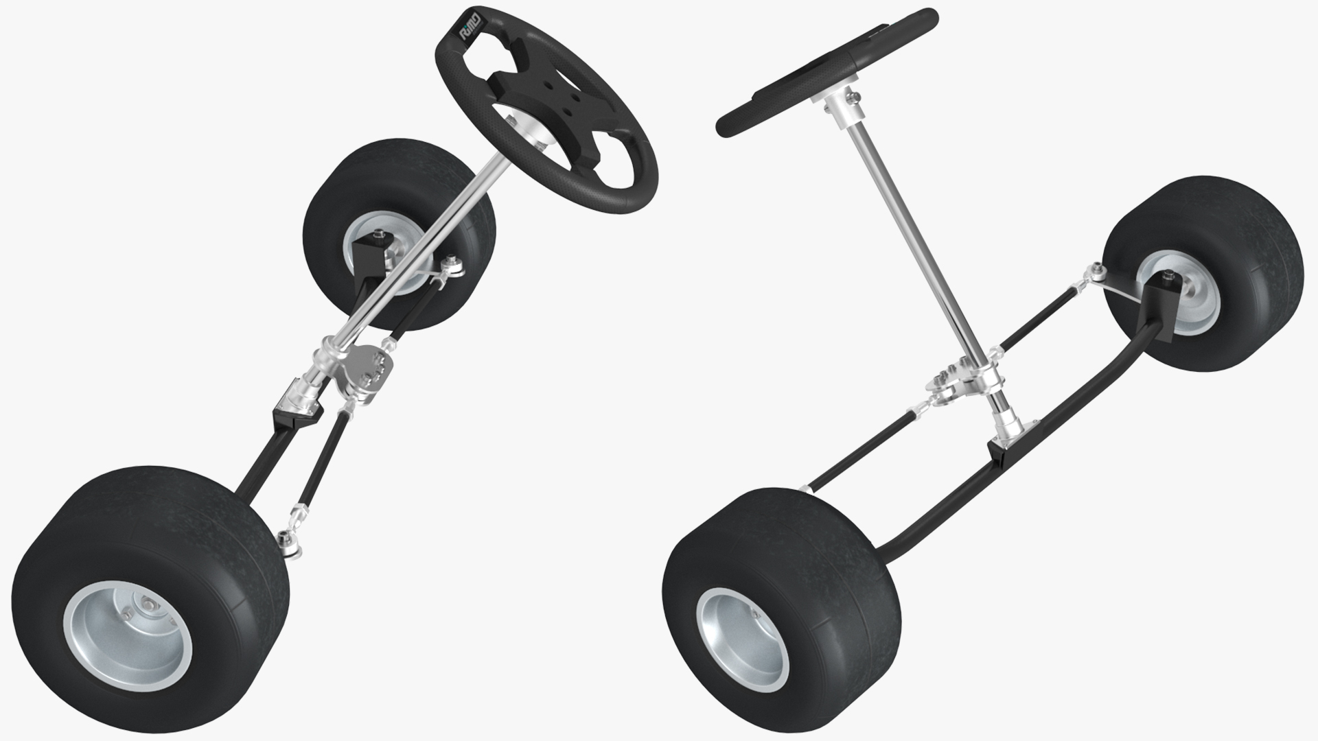 3D model Kart Front Steering Wheel Axle