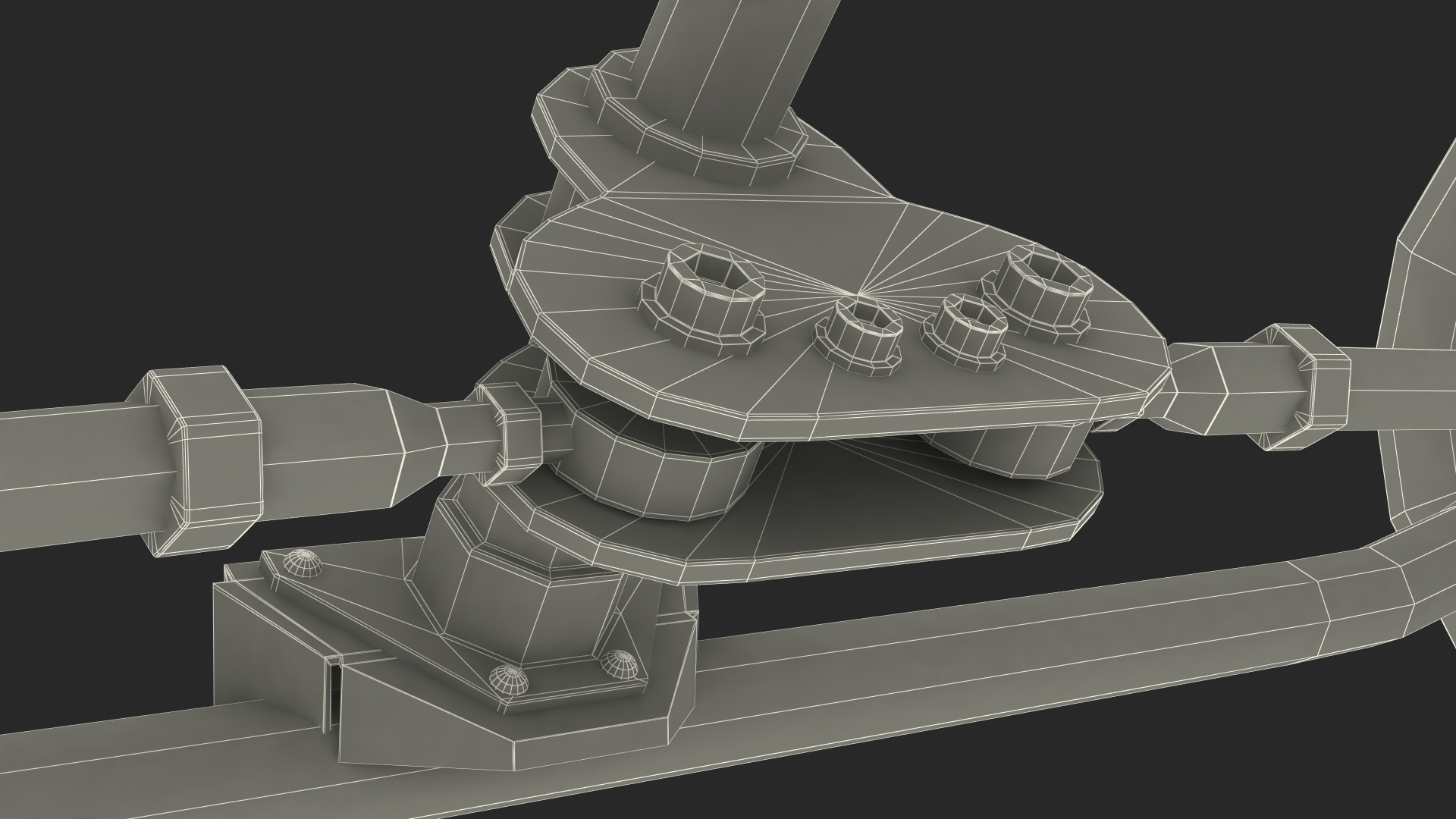 3D model Kart Front Steering Wheel Axle