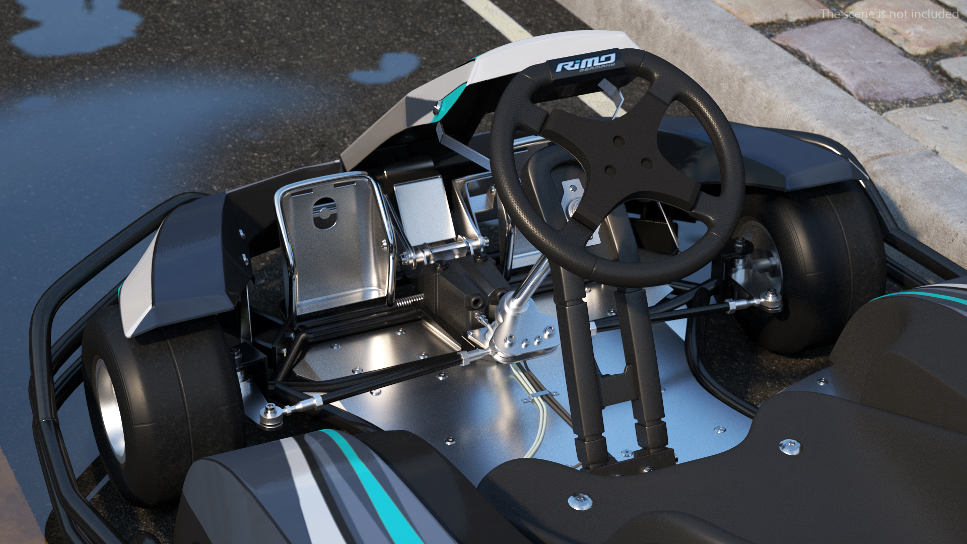 3D model Kart Front Steering Wheel Axle