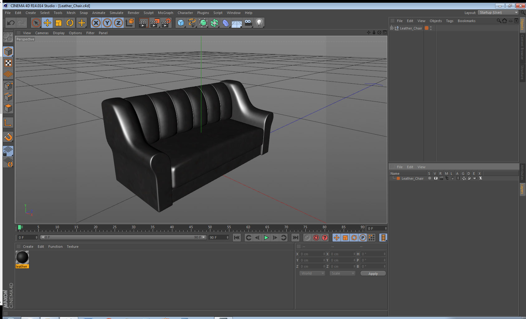 3D Leather Chair model