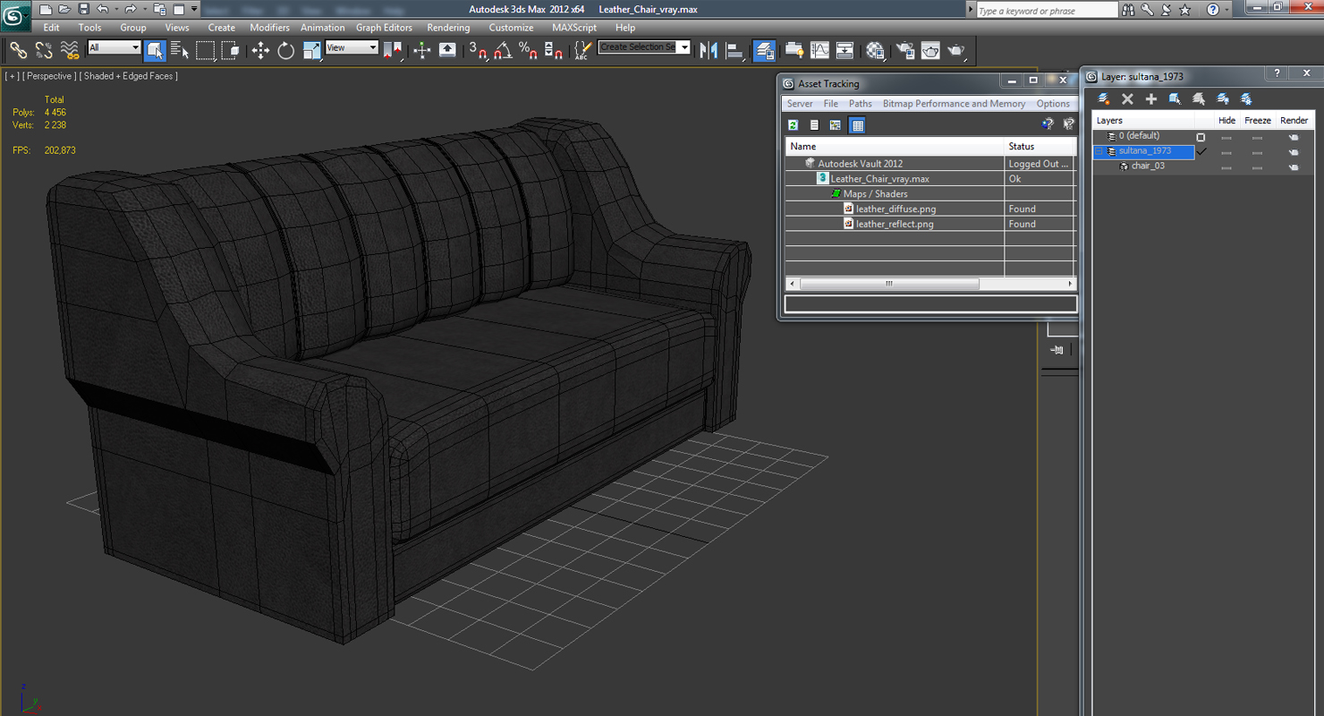 3D Leather Chair model