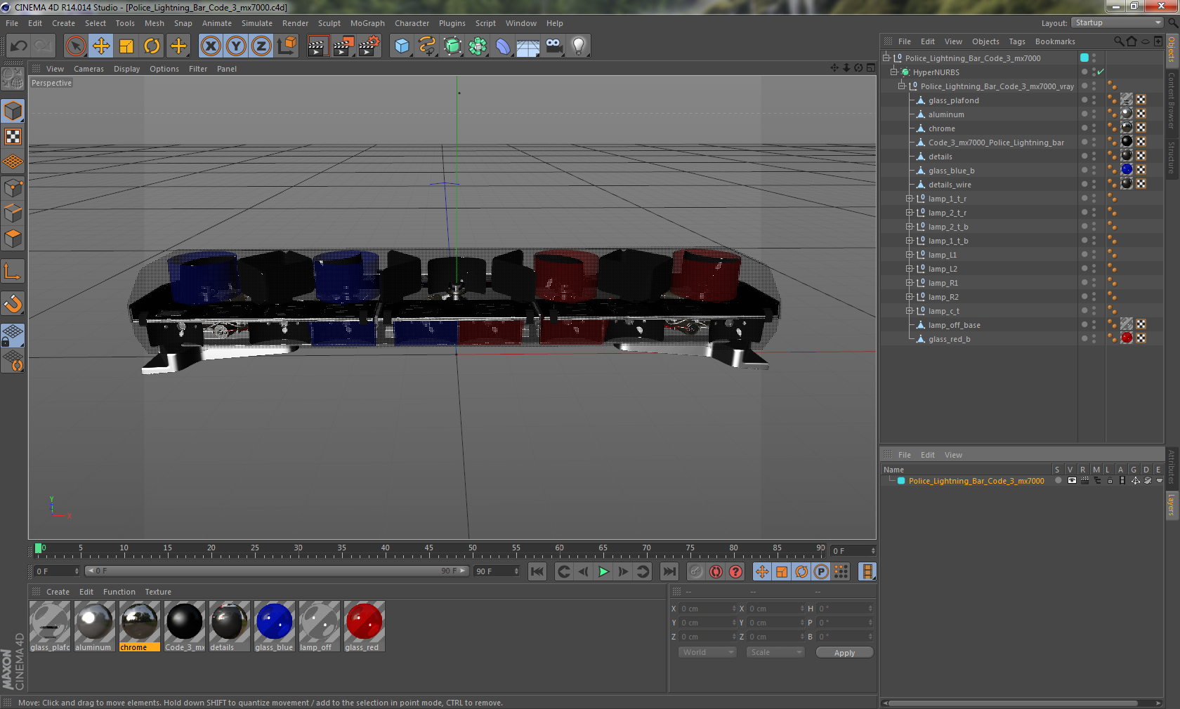 Police Lightning Bar Code 3 mx7000 3D model