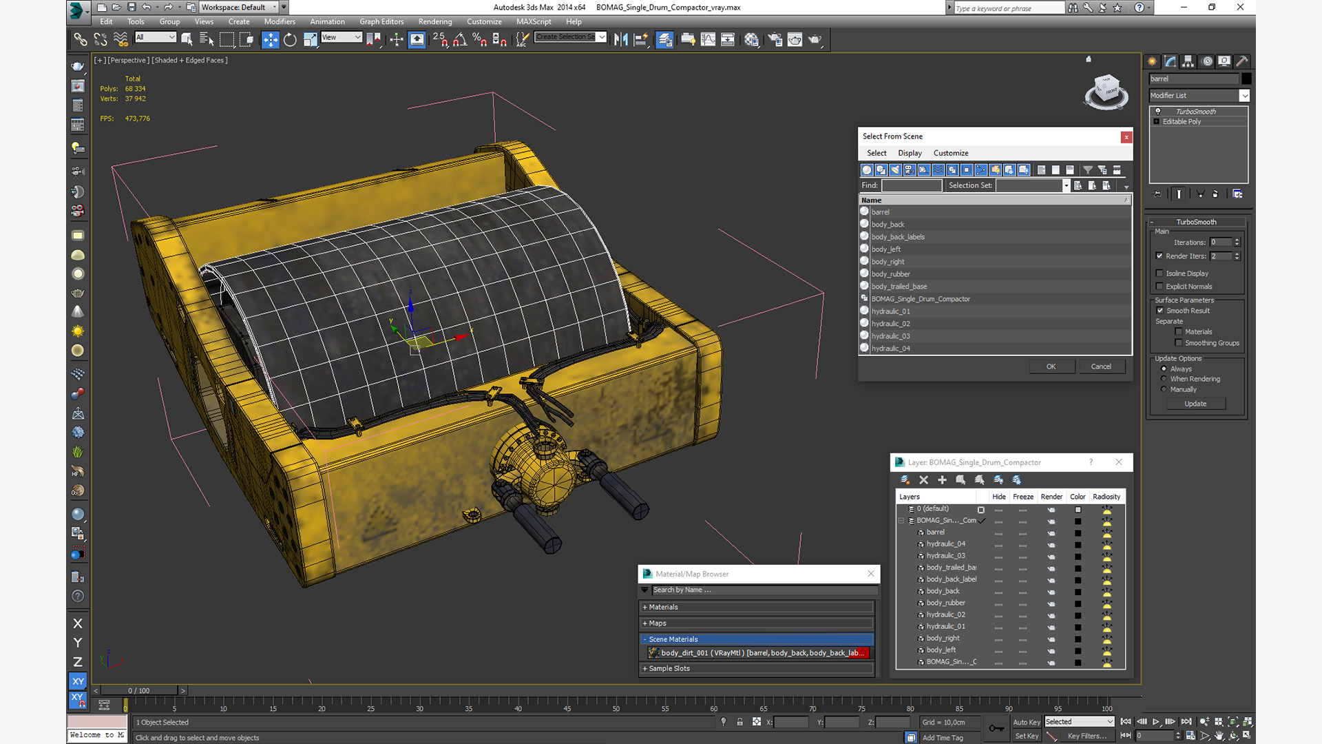 BOMAG Single Drum Compactor 3D
