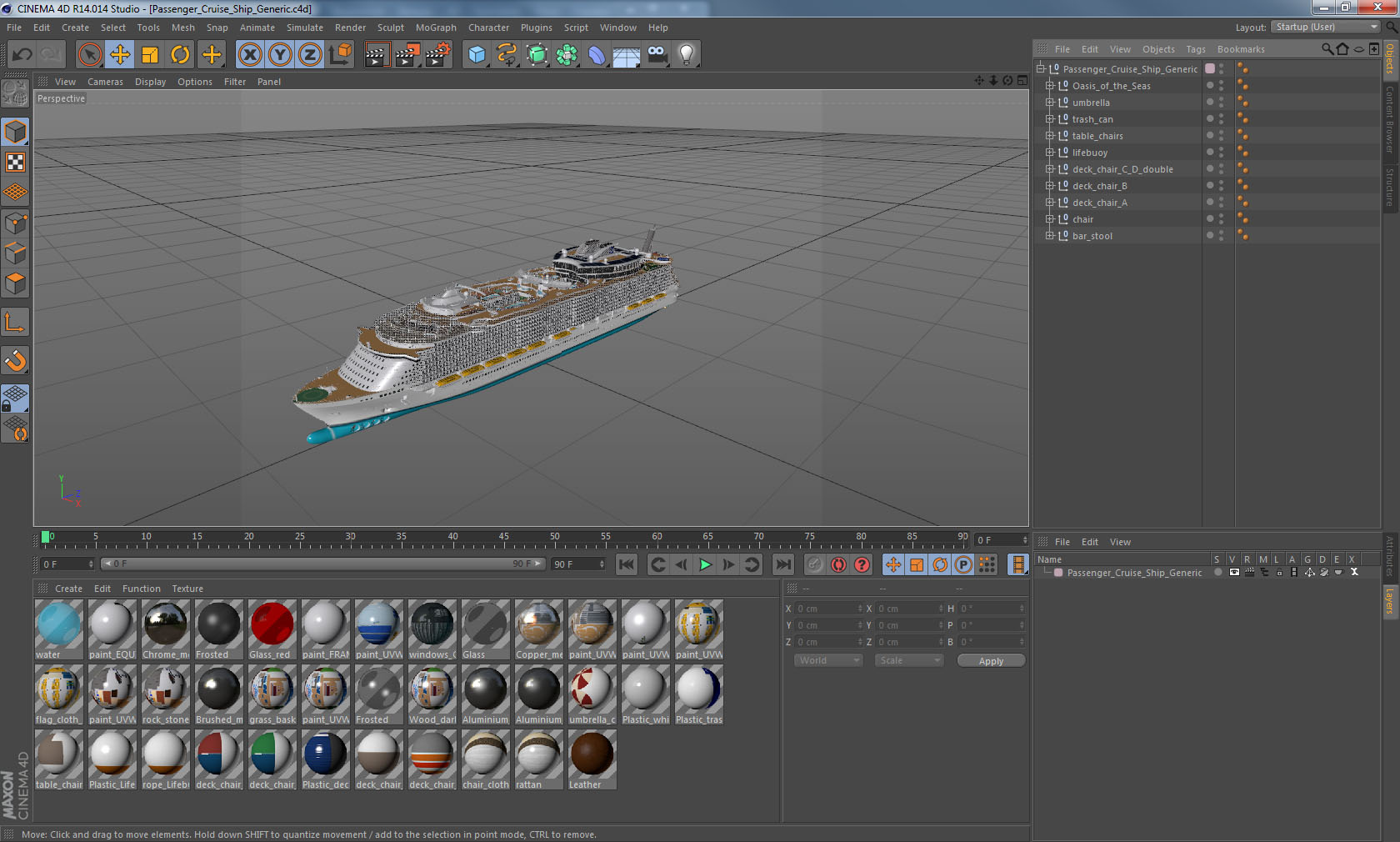Passenger Cruise Ship Generic 3D model