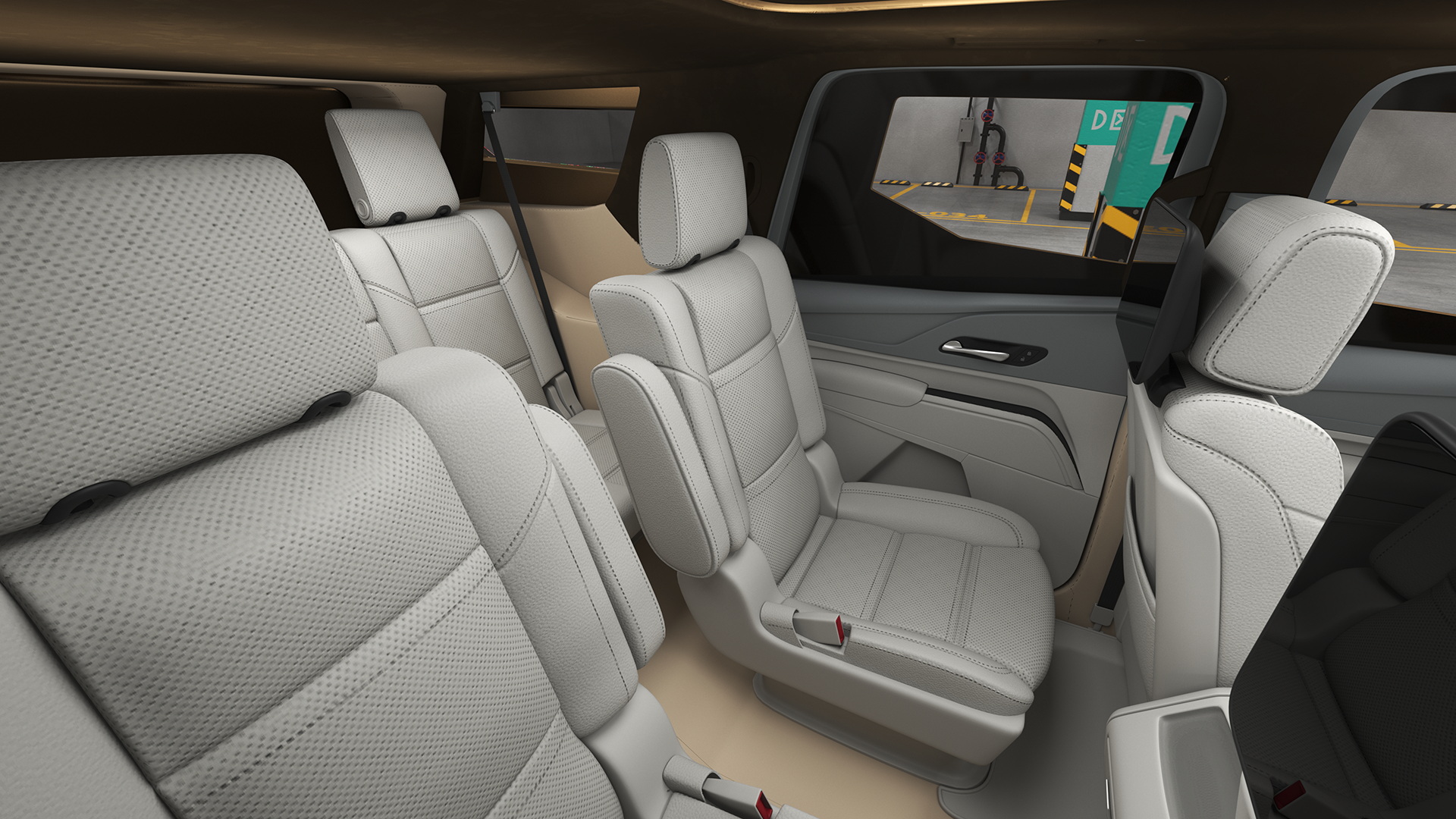 3D Armored Sand Colored SUV with Lights Off Rigged for Maya