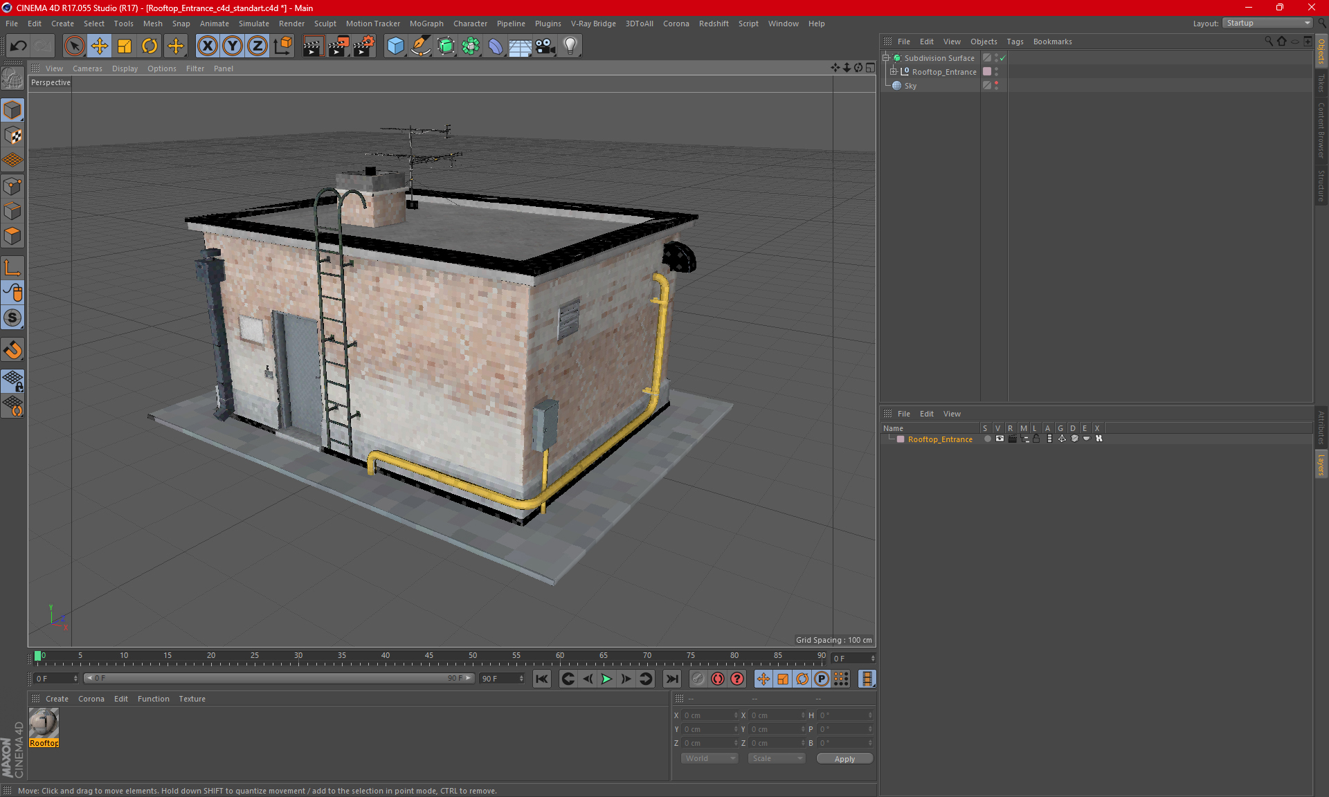 3D Rooftop Entrance