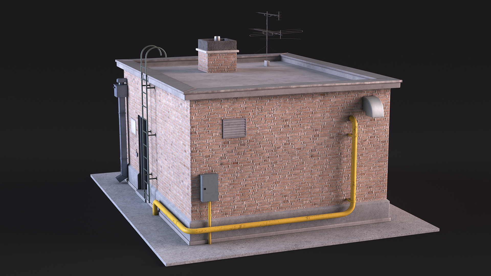 3D Rooftop Entrance