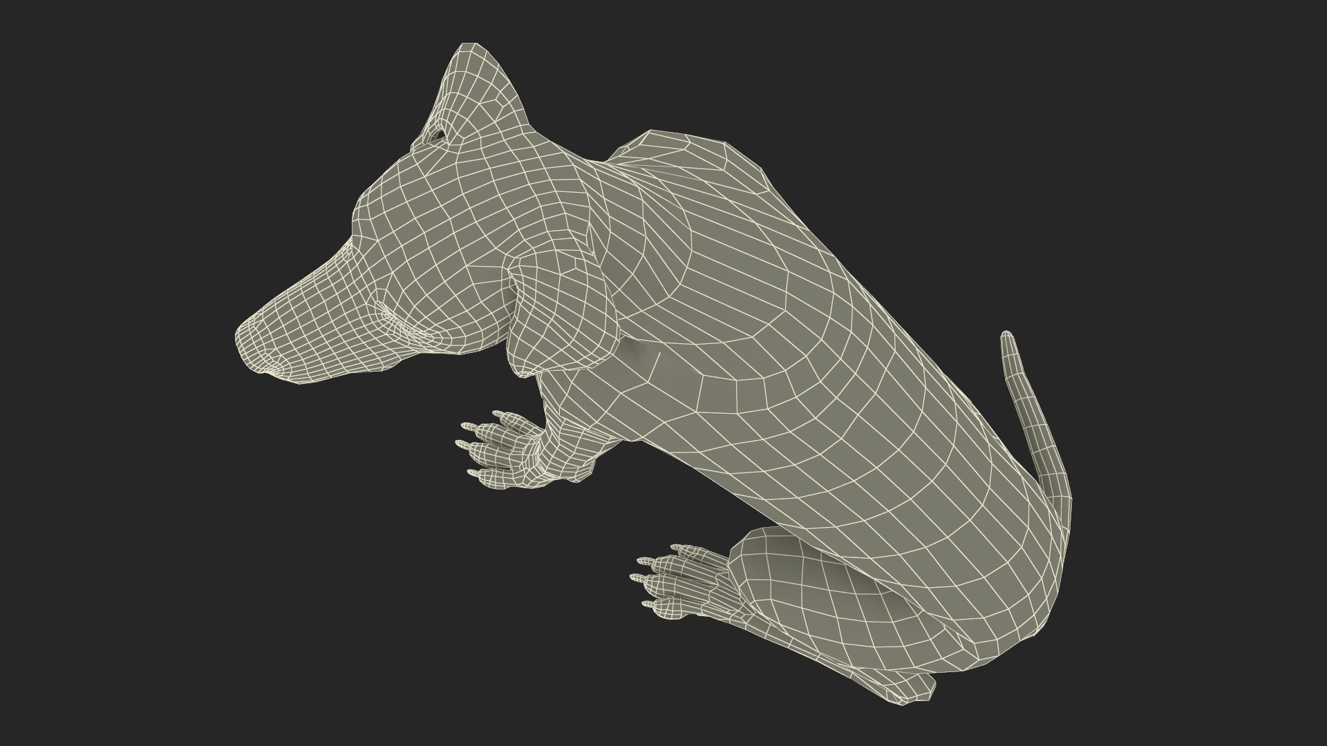 3D Dalmatian Dog Sitting Pose