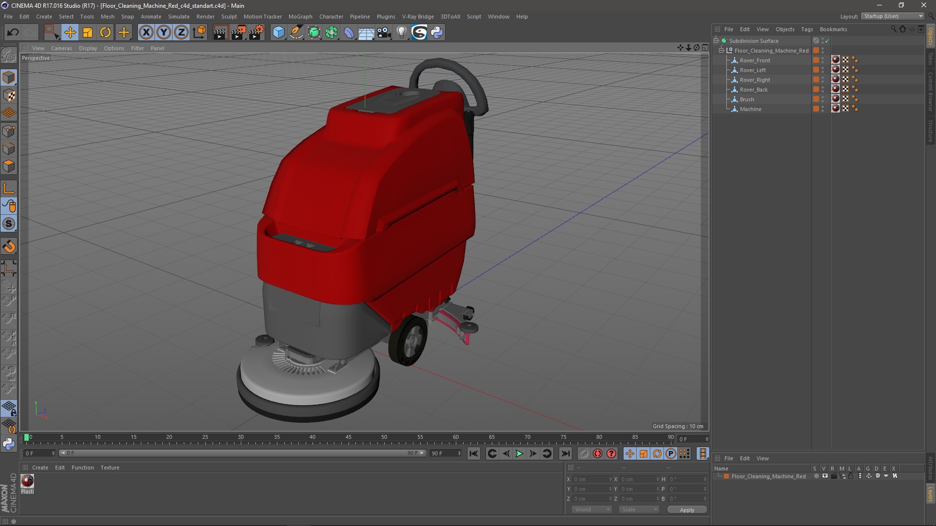 3D Floor Cleaning Machine Red