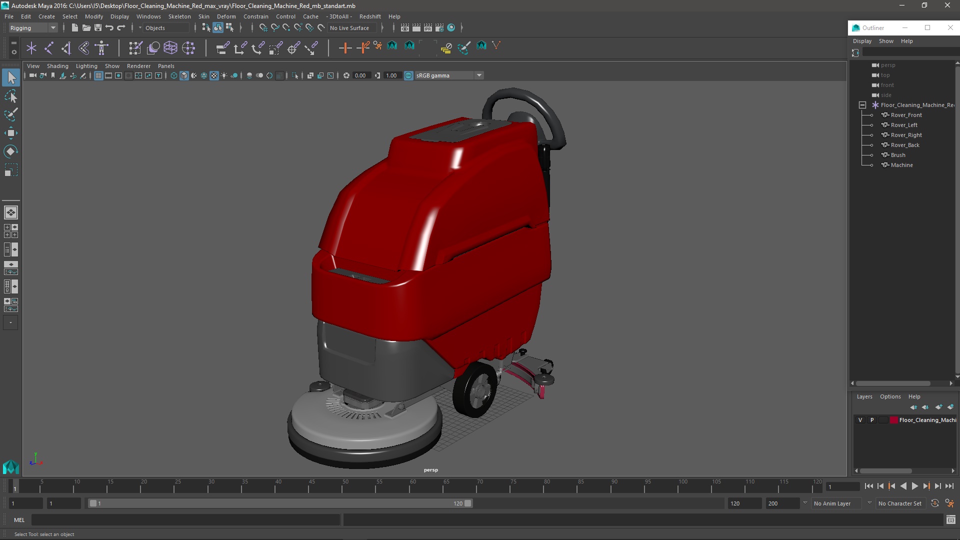 3D Floor Cleaning Machine Red