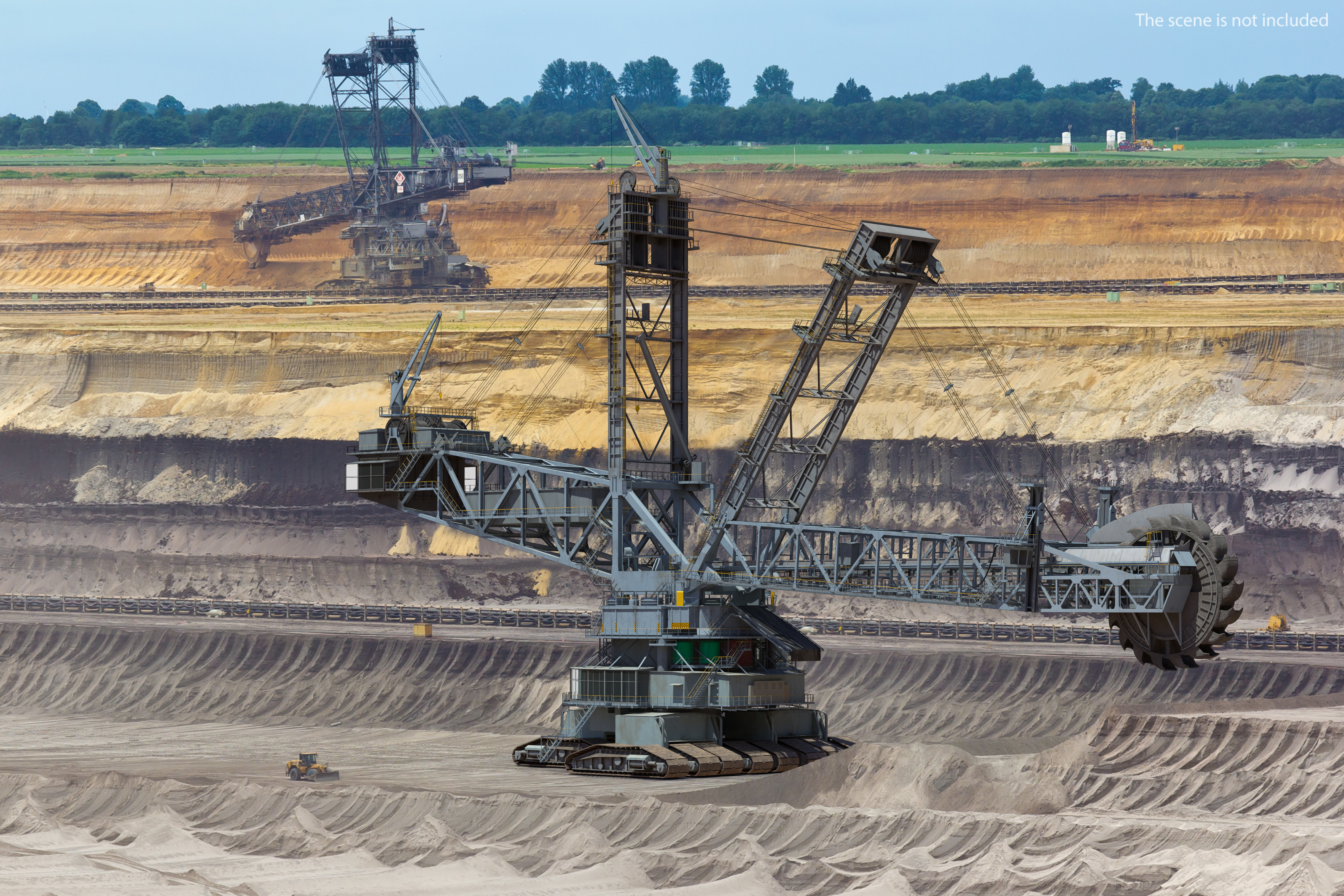 3D model Bagger 293 Bucket Wheel Excavator Rigged