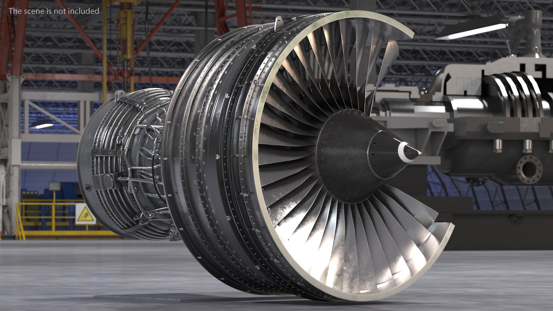 3D Aircraft Engine Canada PT6 Sectioned