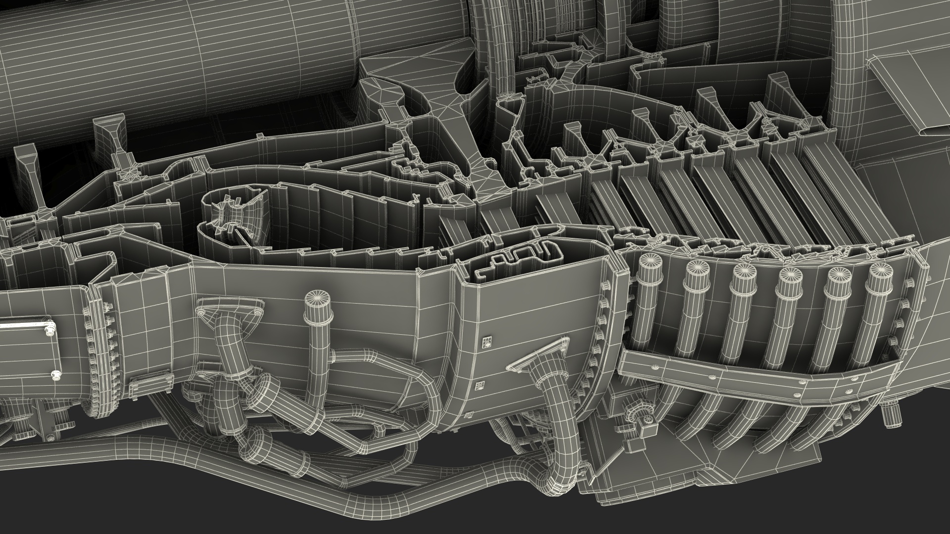 3D Aircraft Engine Canada PT6 Sectioned