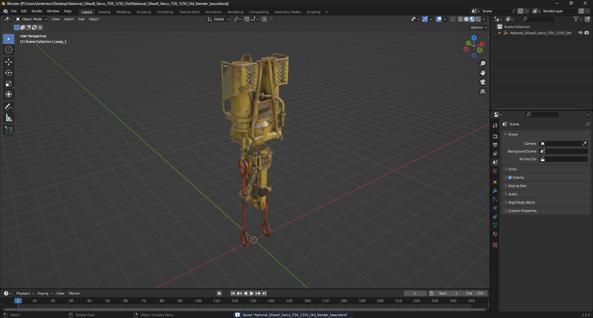 3D model National Oilwell Varco TDX 1250 Old