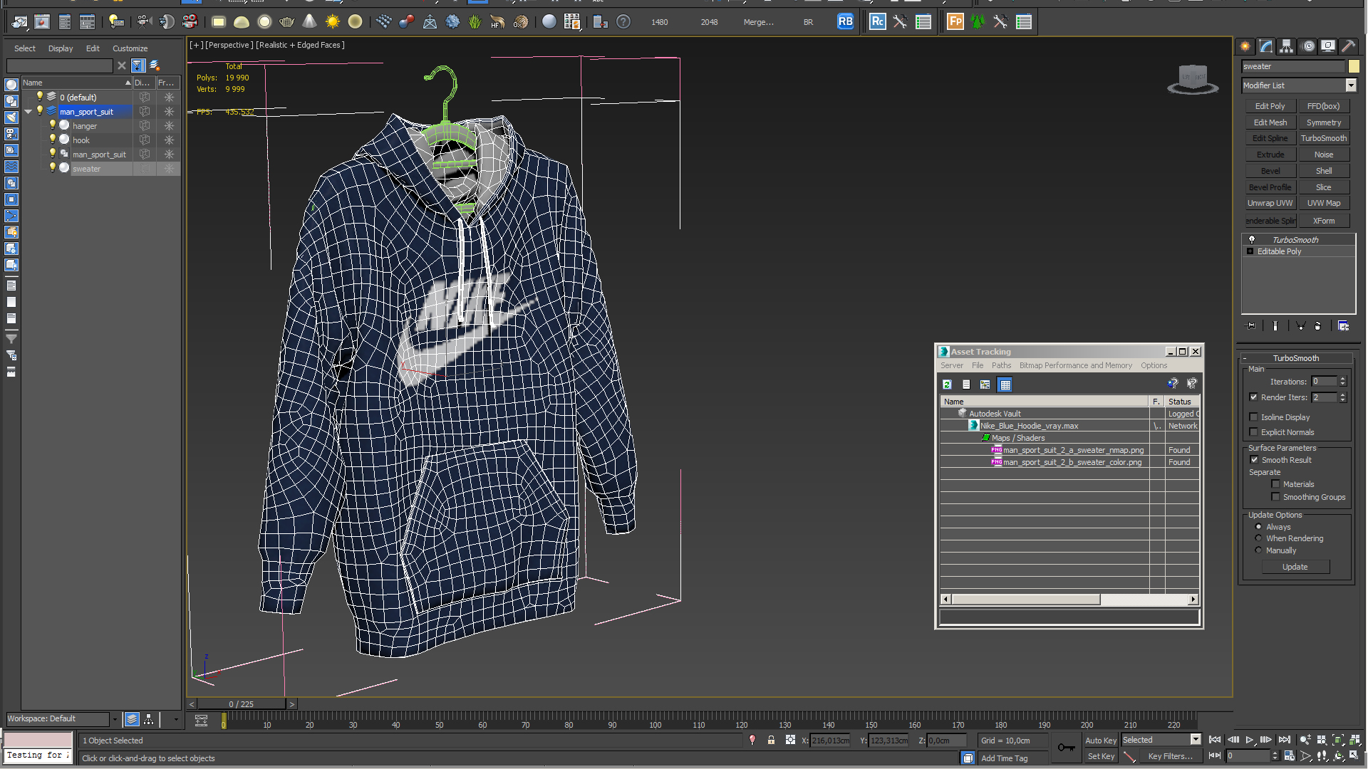 3D Nike Blue Hoodie
