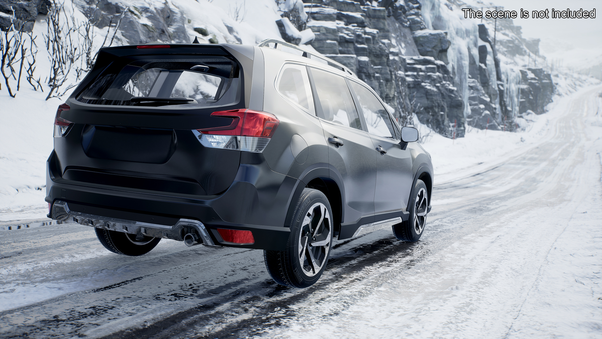 Black Compact Crossover SUV 3D