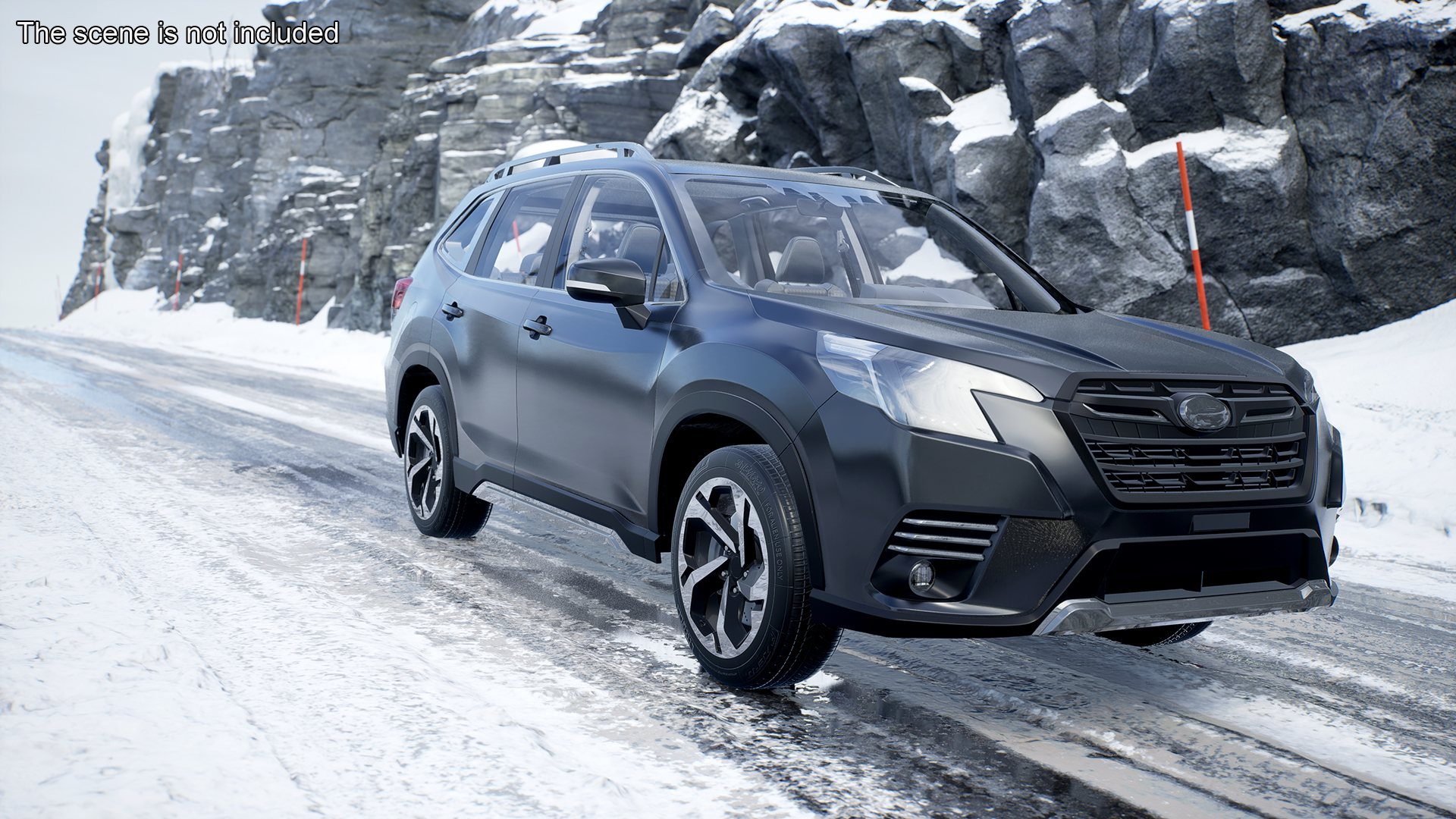 Black Compact Crossover SUV 3D