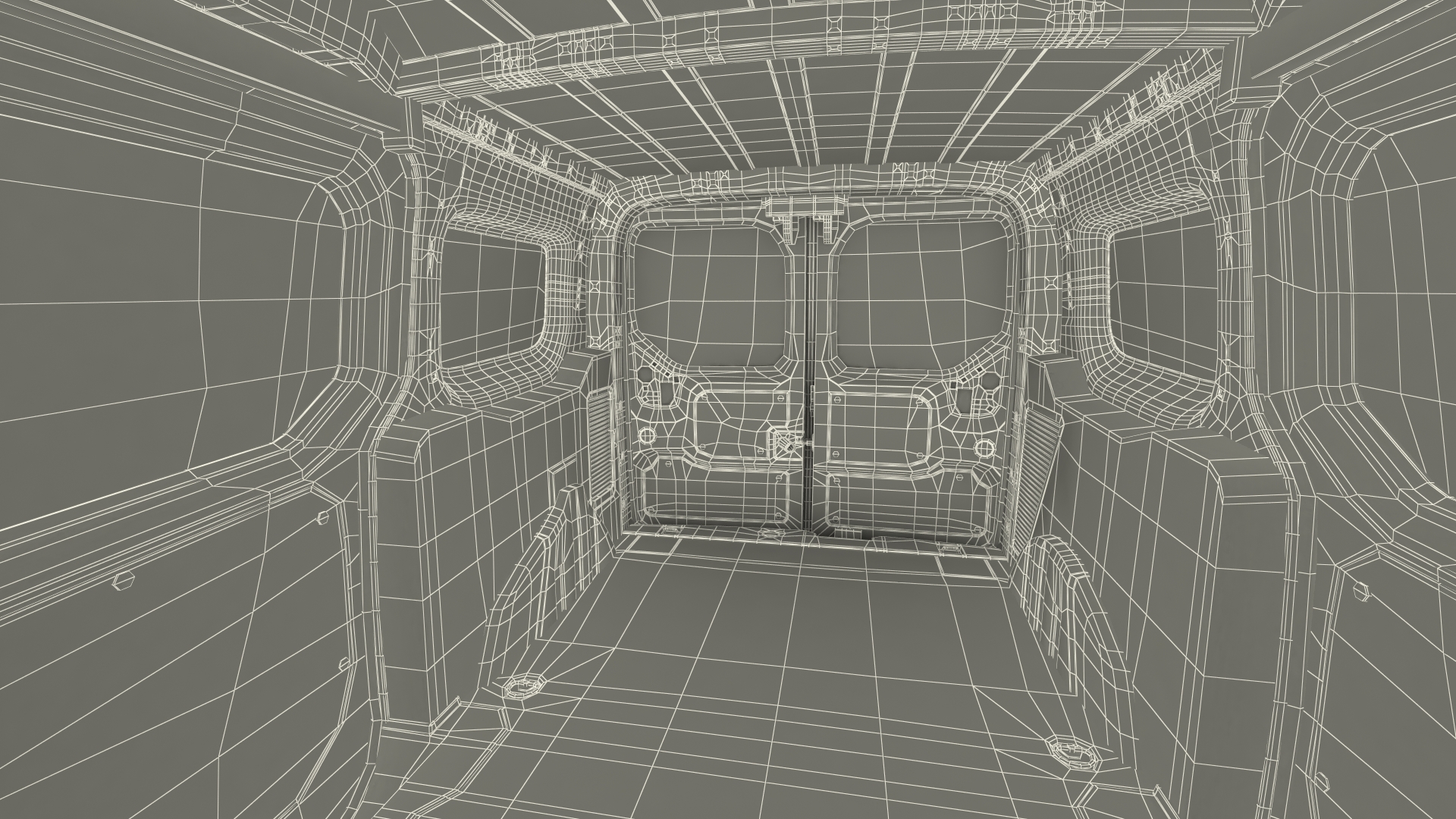 3D model Cargo Van Barn Doors Blue