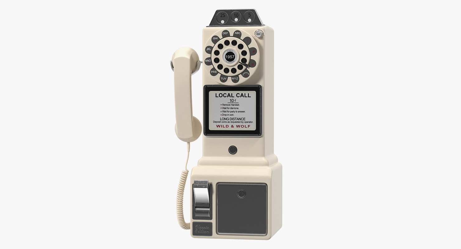 3D model Wild Wolf 1950 American Diner Phone
