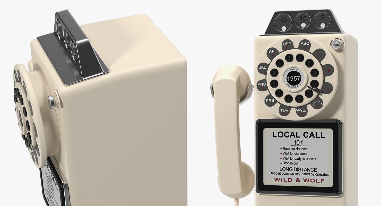 3D model Wild Wolf 1950 American Diner Phone