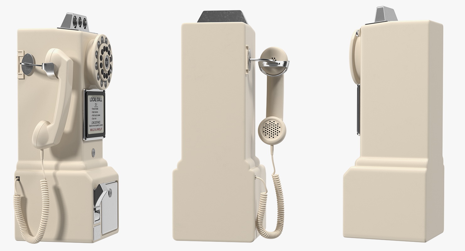 3D model Wild Wolf 1950 American Diner Phone