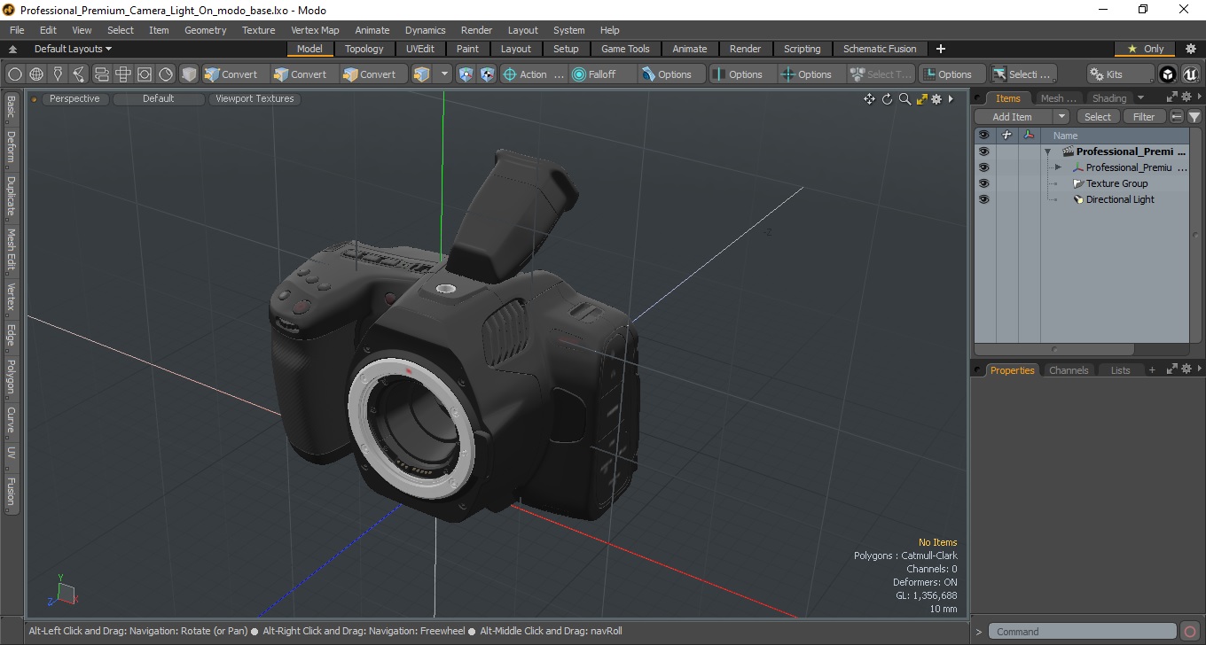 3D Professional Premium Camera Light On