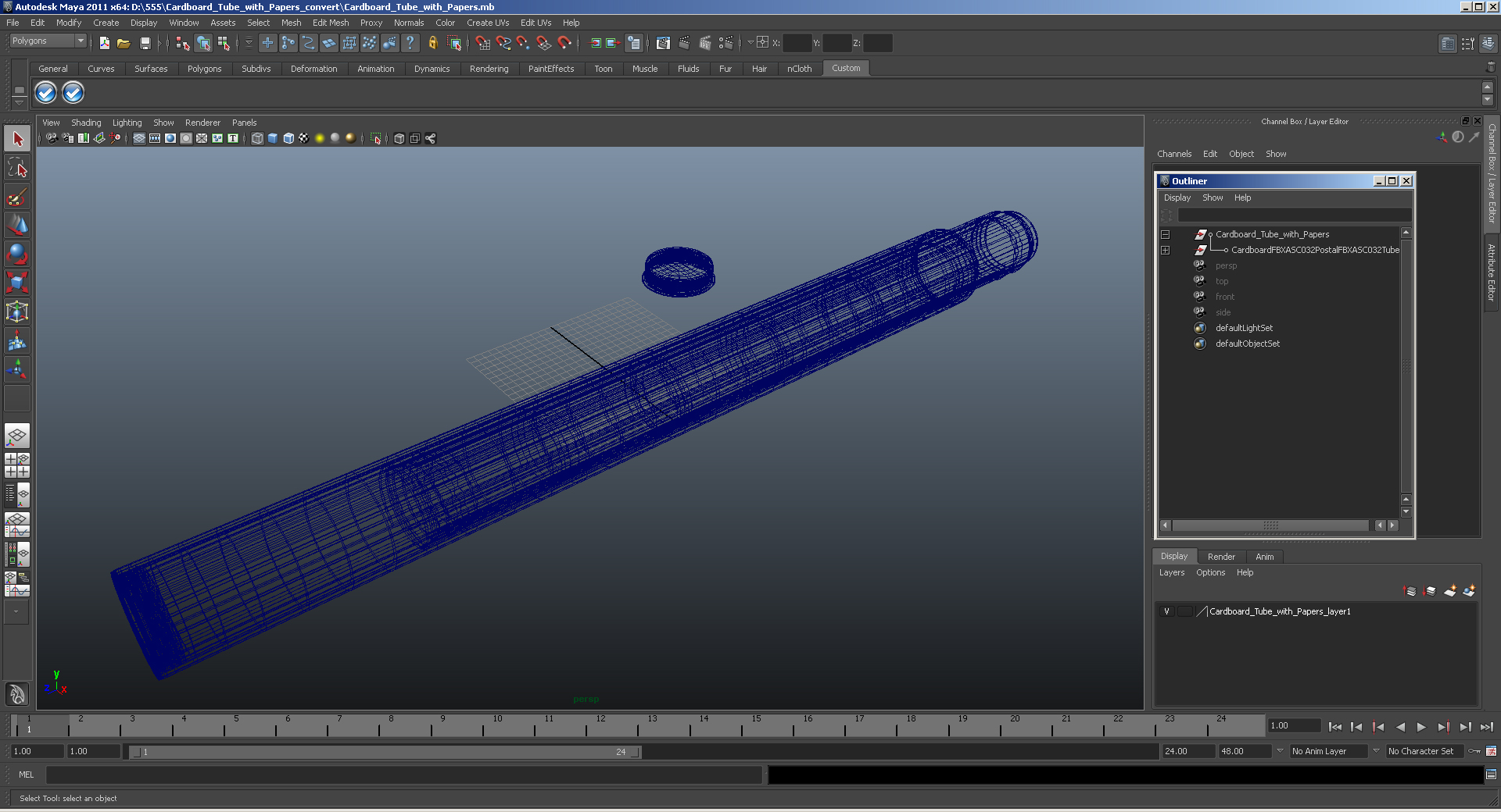 3D Cardboard Tube with Papers
