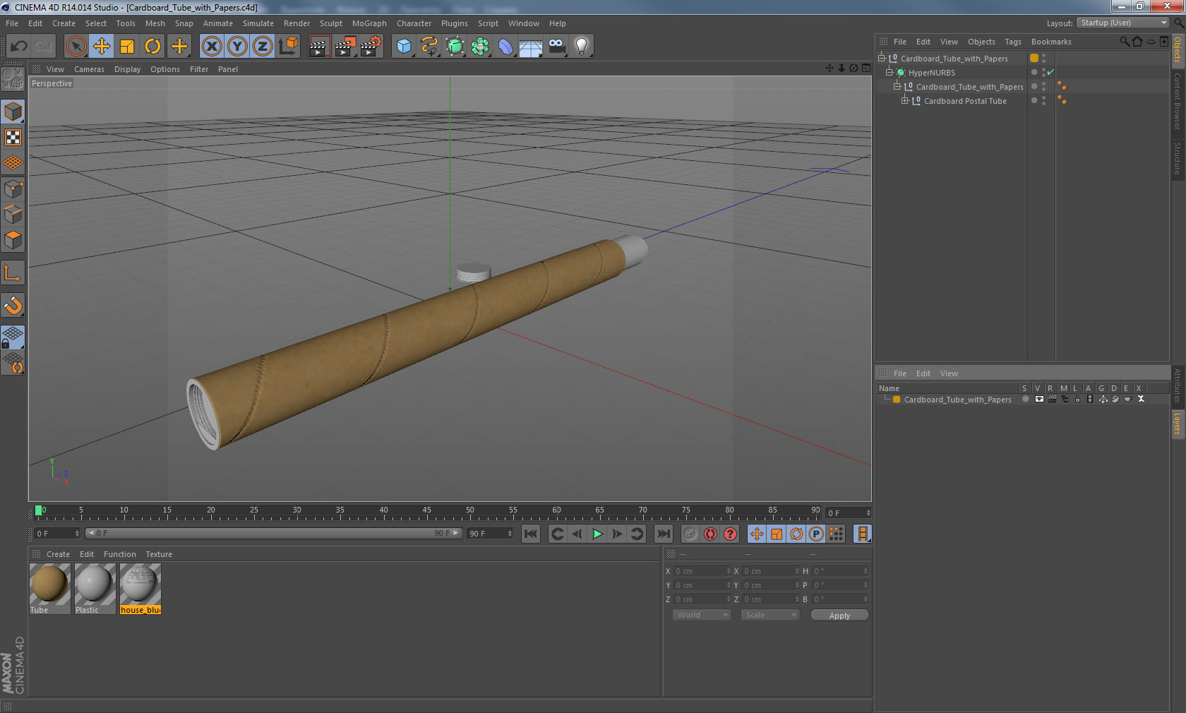 3D Cardboard Tube with Papers