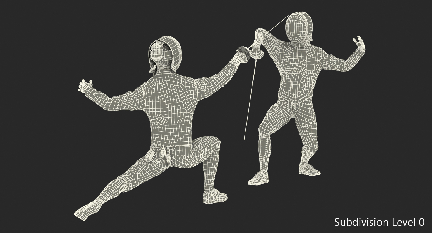 3D French Olympic Fencers Fight model