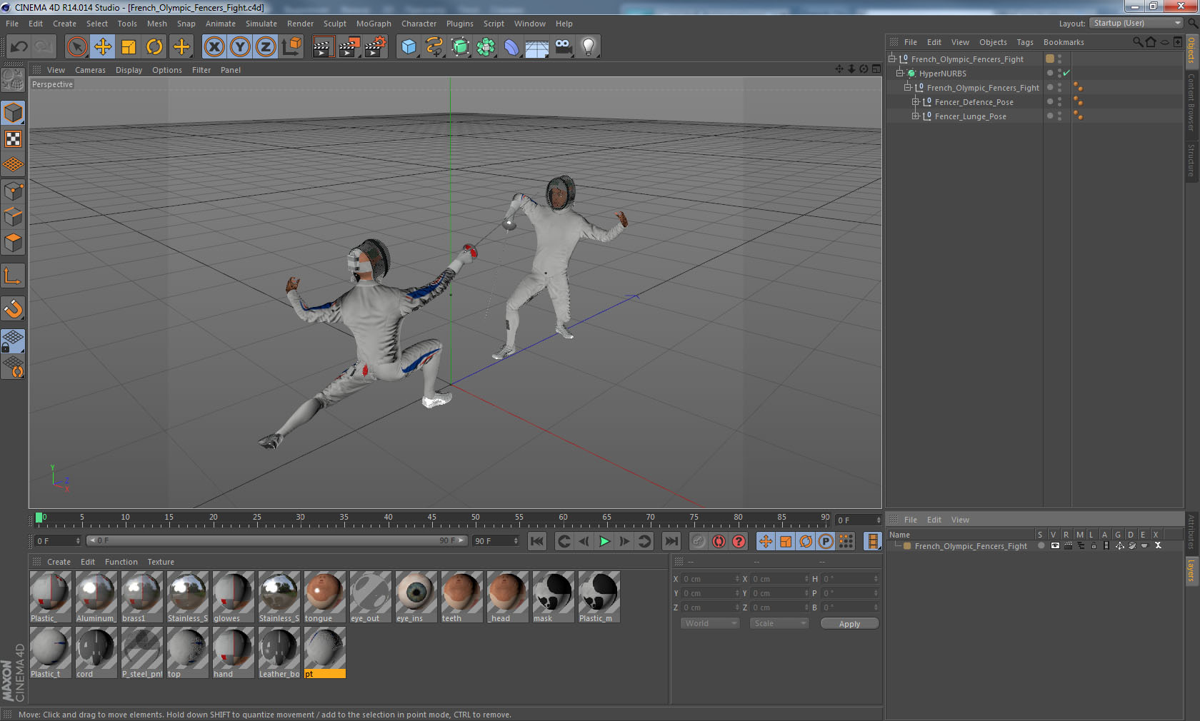 3D French Olympic Fencers Fight model