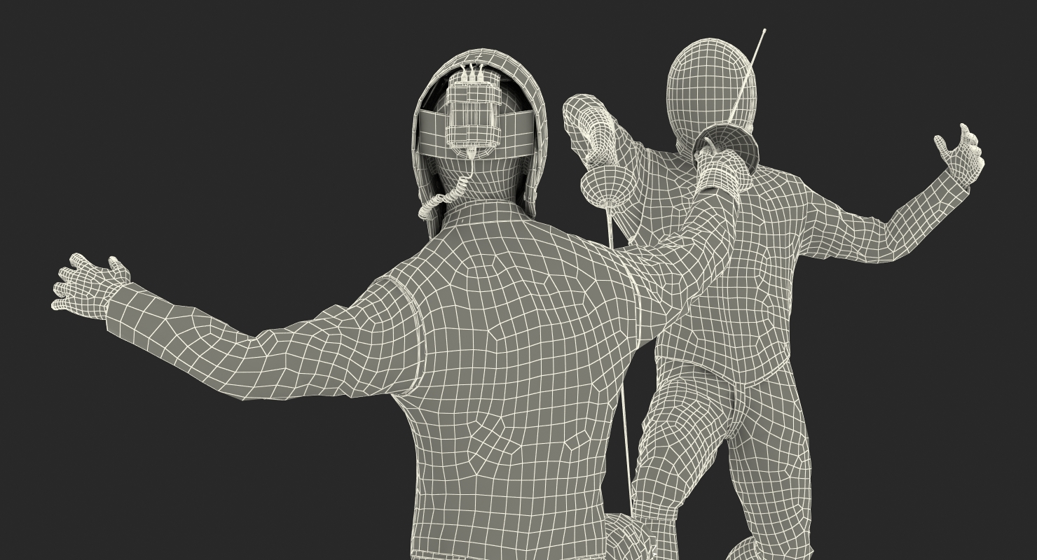 3D French Olympic Fencers Fight model