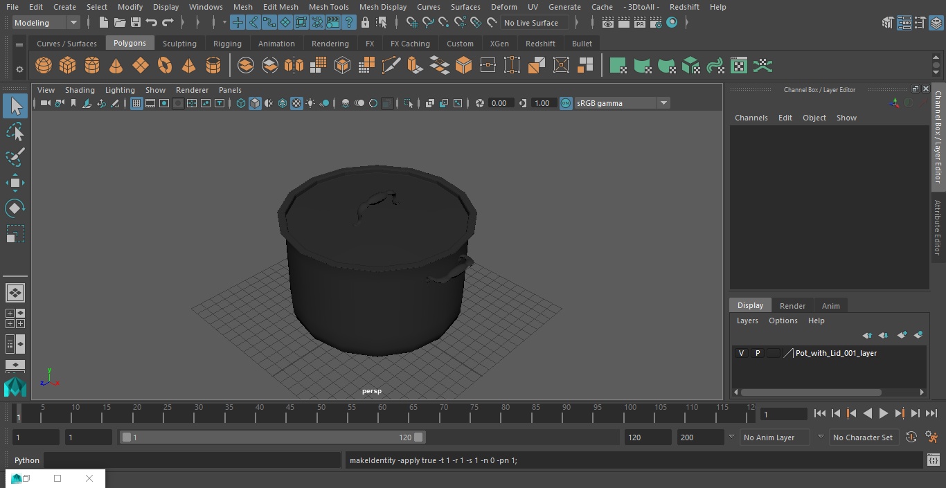 Pot with Lid 3D